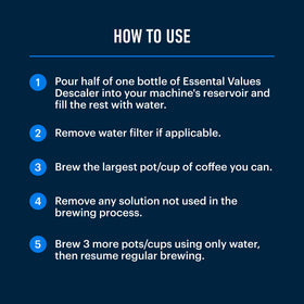 Cup of espresso after descaling with Essential Values for better flavor
