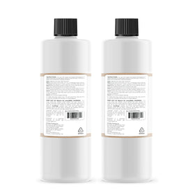 Essential Values descaling solution label closeup shows citric acid formula.