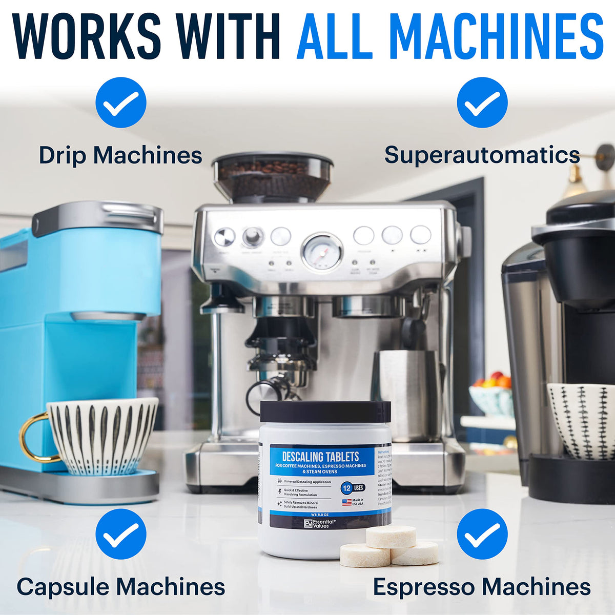 Essential Values descaling tablets for steam ovens promote thorough cleaning and efficiency.