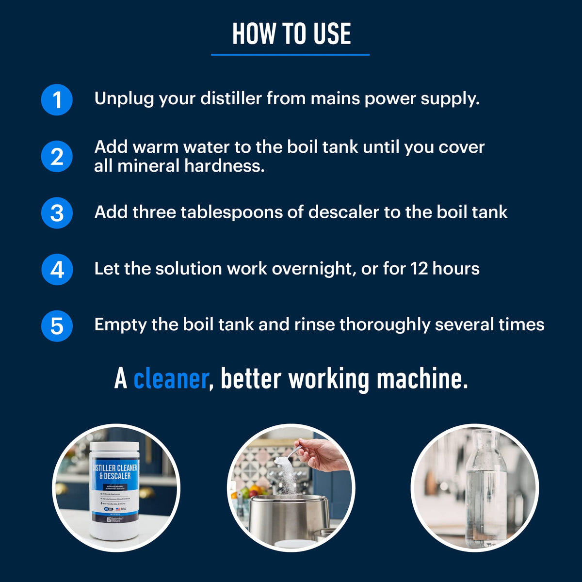 Boiling water after descaling with Essential Values descaler