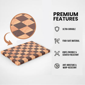 Essentise acacia cutting board resists moisture and cleans easily by hand