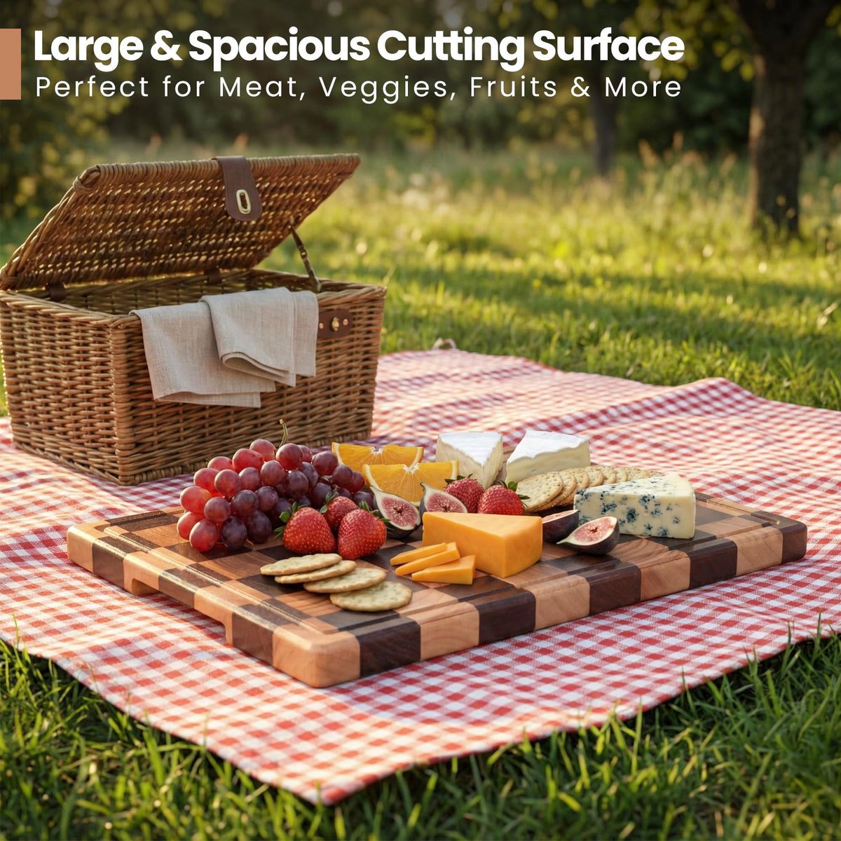 Essentise end-grain surface is knife-friendly for precise slicing