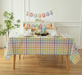 Essifunia checkered tablecloth brightens Easter gatherings with timeless charm.