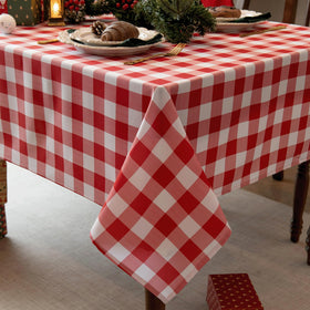 Essifunia waterproof checkered tablecloth close-up fabric showing durable weave