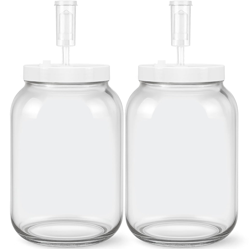 Essmilkee 1gal glass fermentation jar showing clear visibility for monitoring fermentation