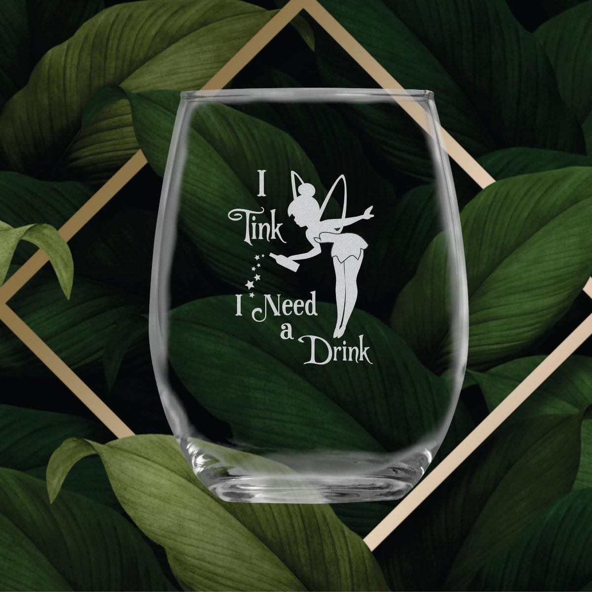 Etchpress Funny gag birthday glass showcases Peter Pan design for playful celebrations