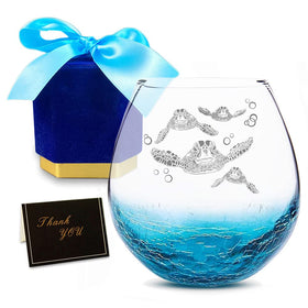 Etchpress Sea Turtle Wine Glass with a lasting etched design for refined evenings.