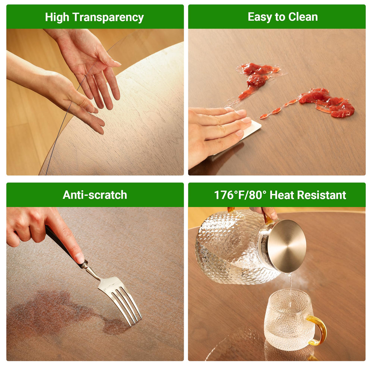 ETECHMART 2.0mm thick protector shows heat resistance for hot dishes