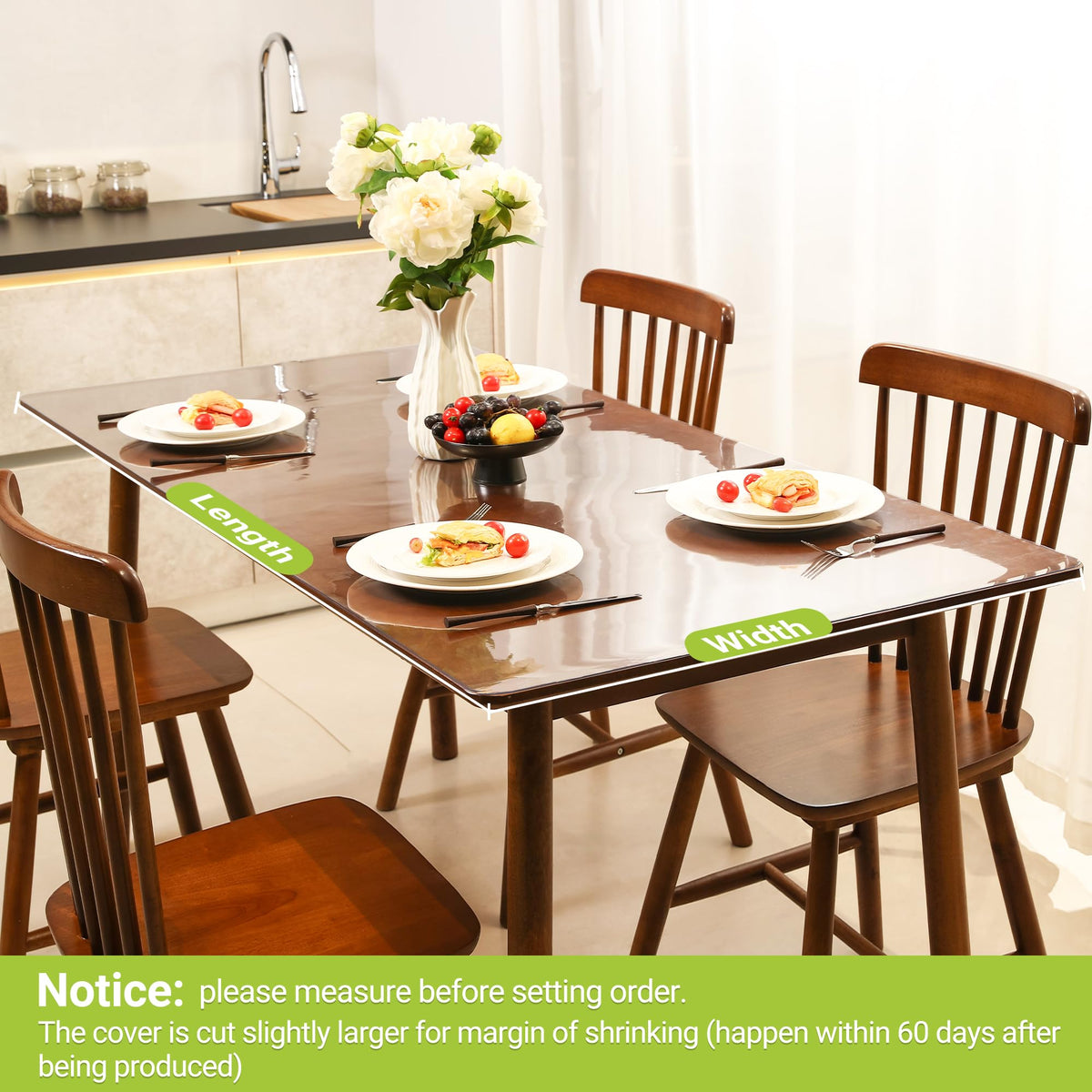 ETECHMART easy-clean PVC table cover after spills is quick to wipe