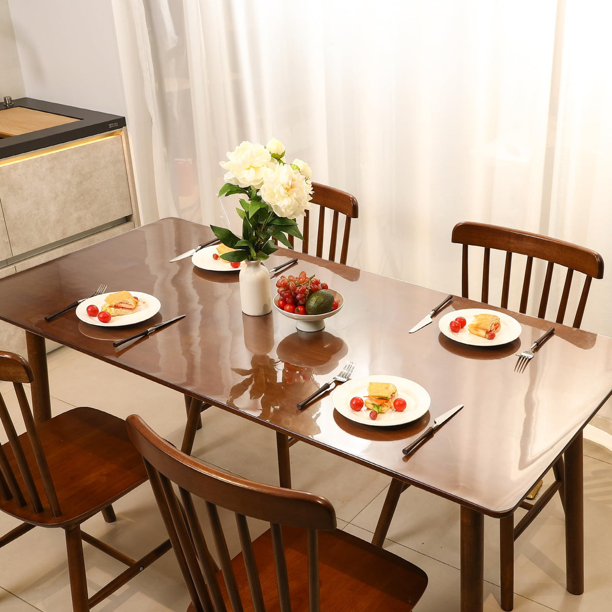 ETechMART easy-clean table protector simplifies spills cleanup.