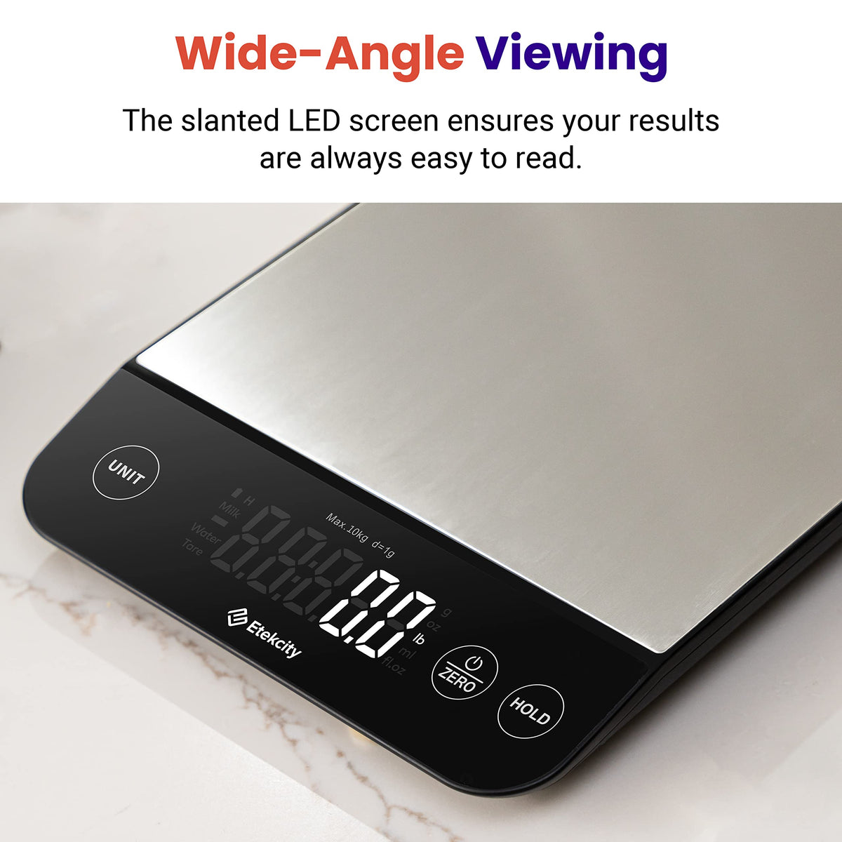 22 lb capacity suits batches, meal prep, and even pet or parcel weighing.