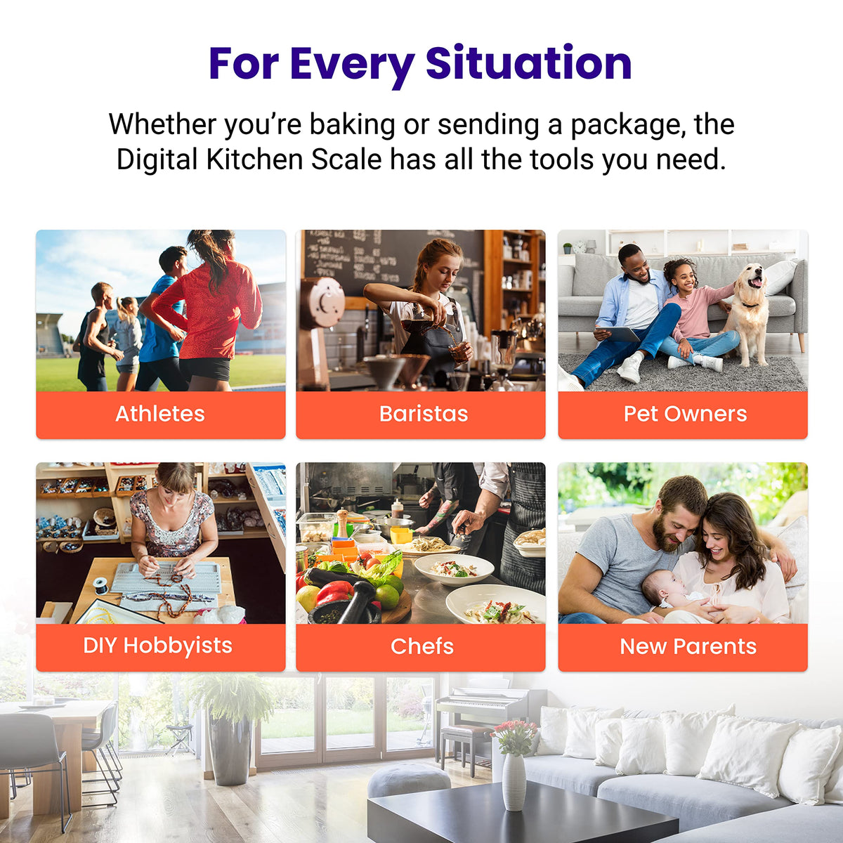 Etekcity compact kitchen scale fits small counters