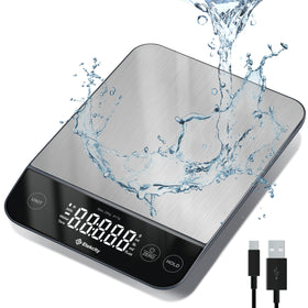 Etekcity digital kitchen scale with compact design for precise home weighing.