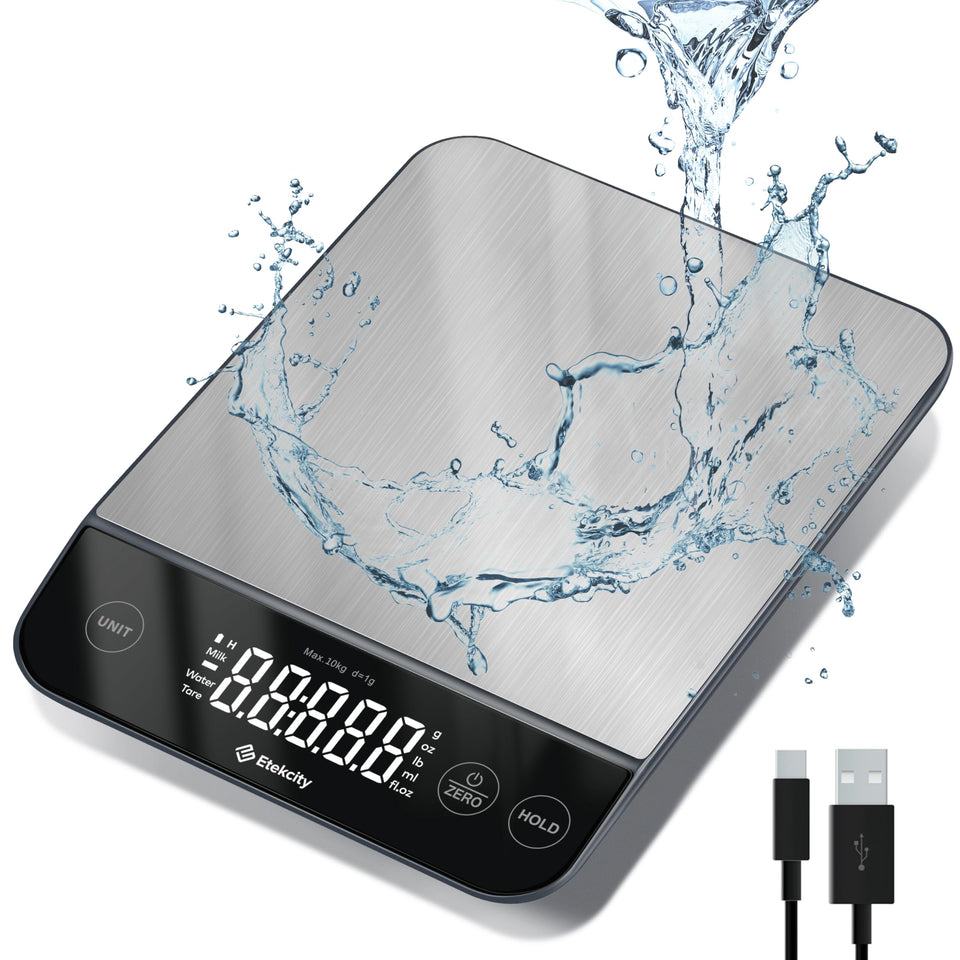 Etekcity digital kitchen scale with compact design for precise home weighing.