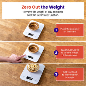 Etekcity scale offers multiple units including g, oz, lb:oz, and mL.
