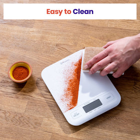 Package includes scale, quick start guide, and batteries for ready use.