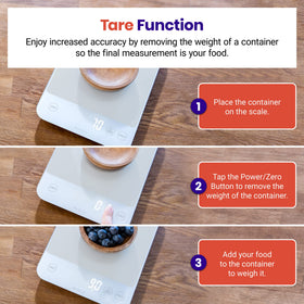 Measuring ingredients for meal prep and baking with the Etekcity scale.