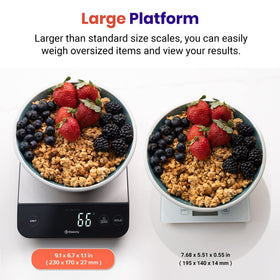 Etekcity scale with LCD display for clear, precise measurements.