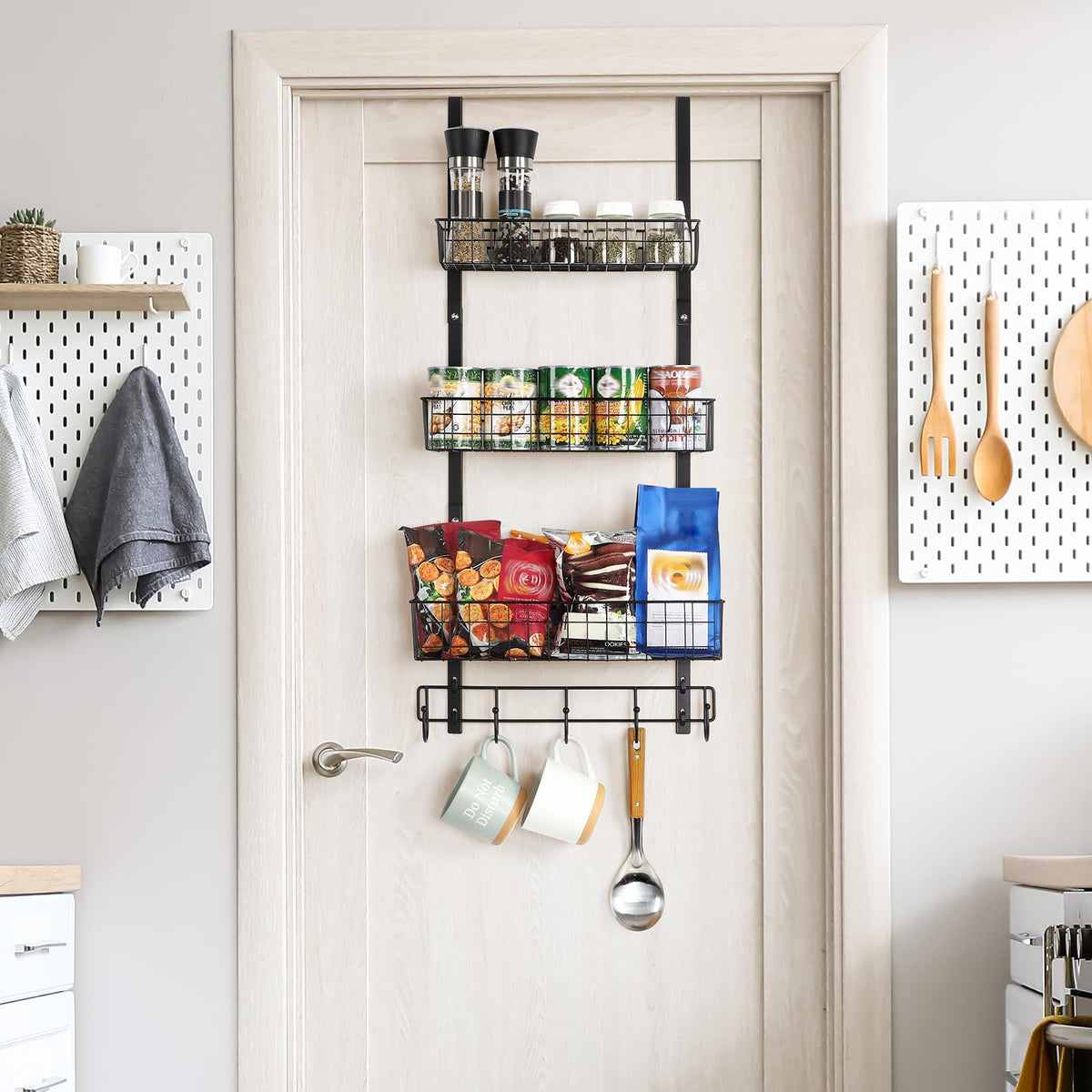 ETELI sturdy anti-rust frame provides long-lasting storage over your door.