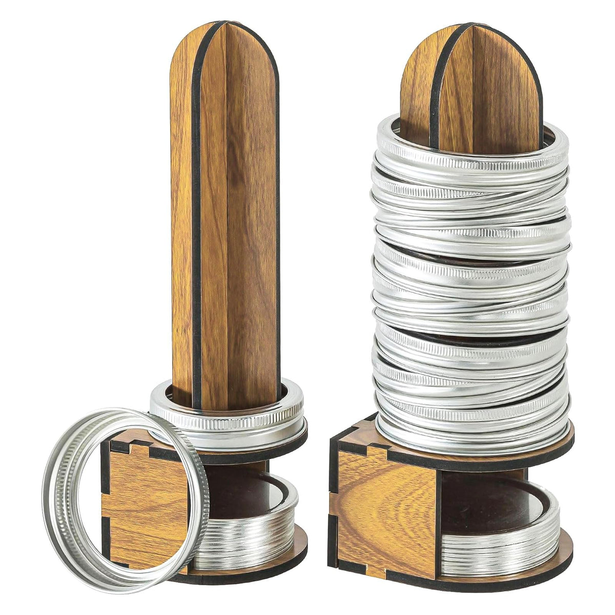 Ethlomoer Mason Jar Lid Organizer inside cabinet, two-pack for easy lid access