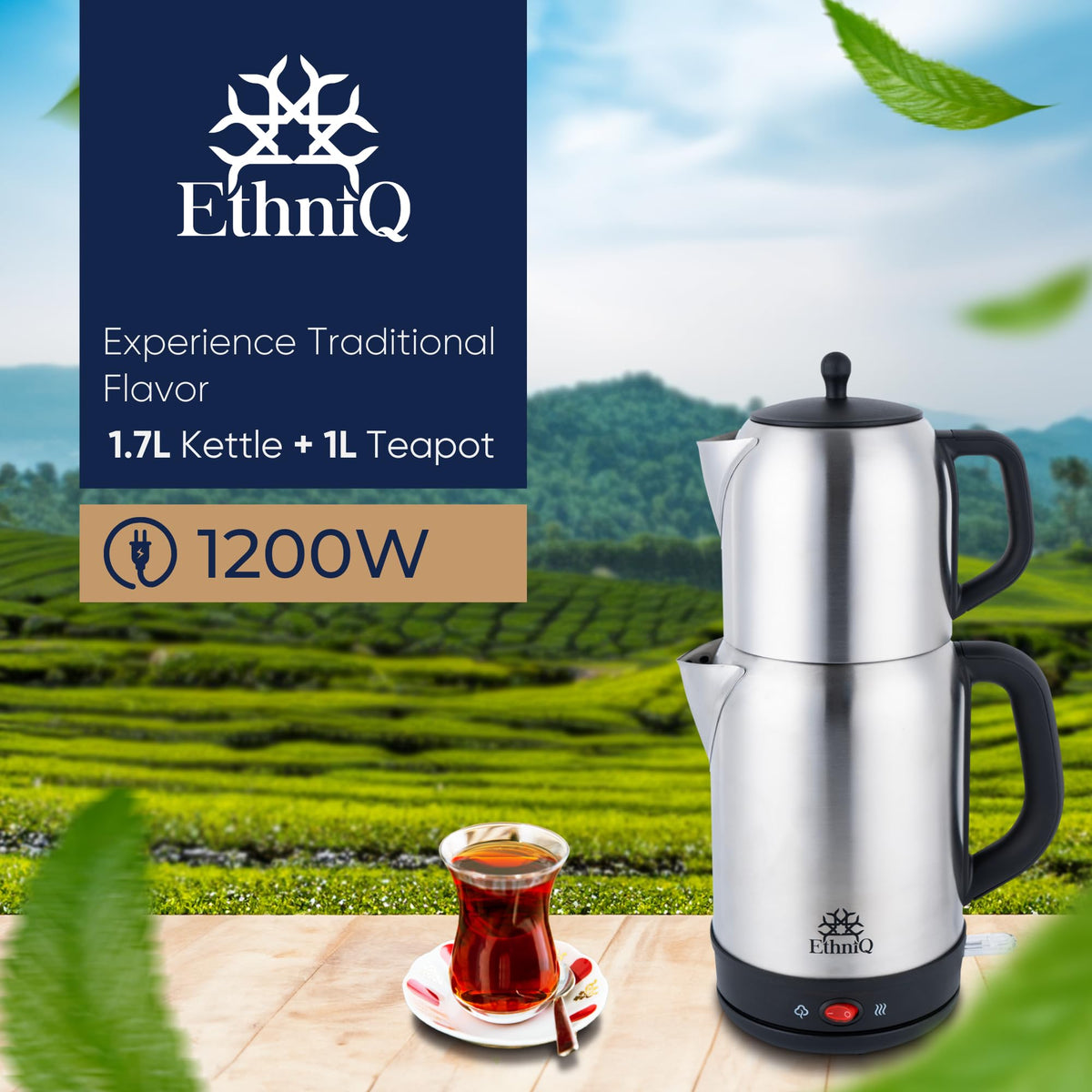 EthniQ TeaVibe boil-dry protection safeguards the unit during unattended boils