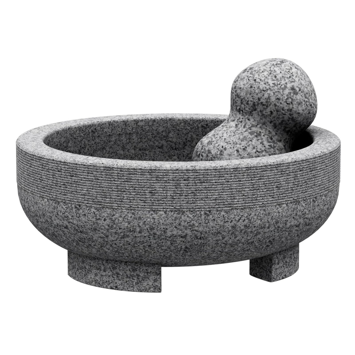 Etholive large granite mortar and pestle, 8-inch capacity for fresh guacamole and sauces.