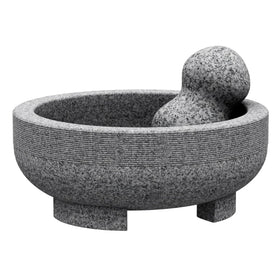Etholive large granite mortar and pestle, 8-inch capacity for fresh guacamole and sauces.
