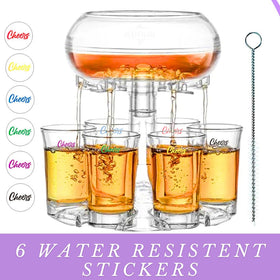 Elegant bar setup featuring Etihub shot dispenser enhances presentation.