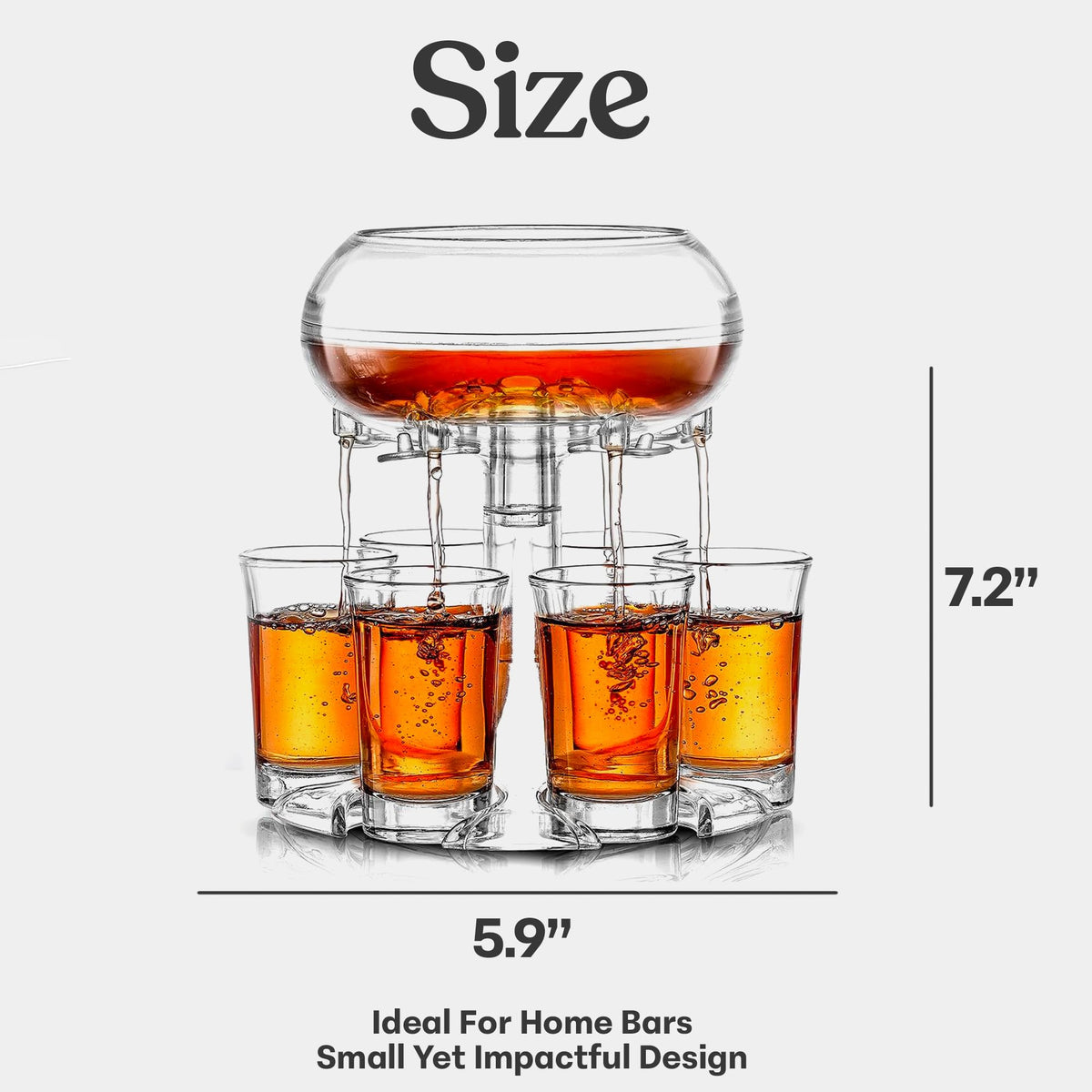 Etihub shot pourer demonstrates precise and mess-free dispensing.