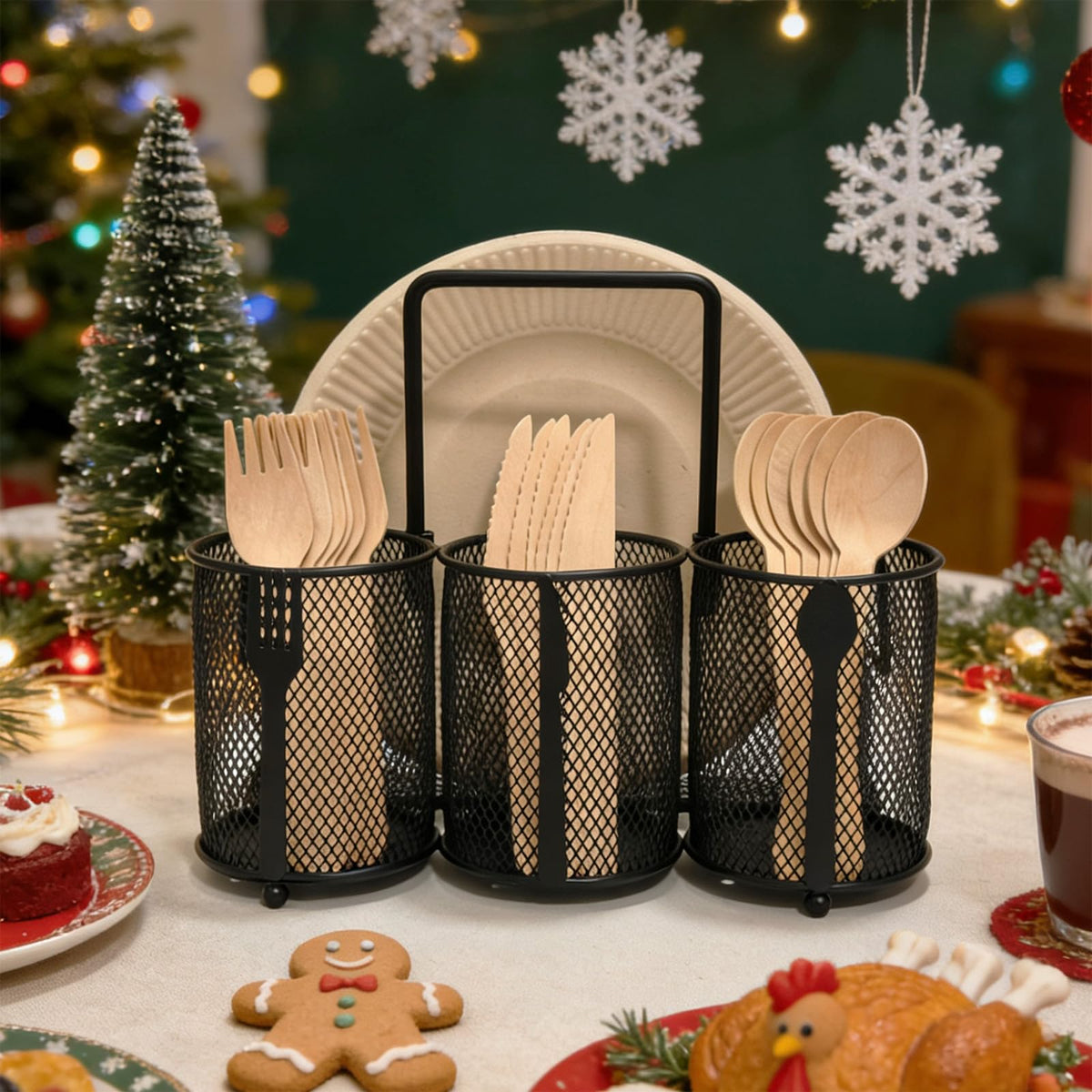 ETlanding flatware storage on table simplifies serving during events
