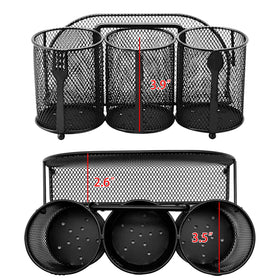 ETlanding utensil holder anti-tip design with drainage for dry, stable use
