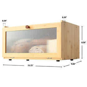 ETMI bamboo bread box anti-slip feet keep it steady on counters