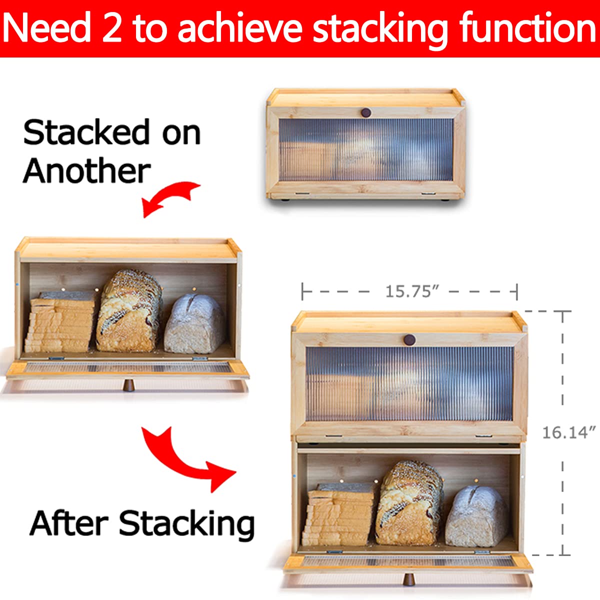 ETMI bread box stacking layout offers flexible counter organization