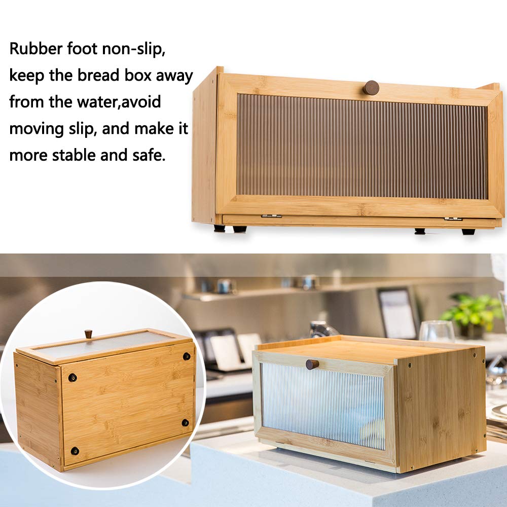 ETMI bread box with window lets you check contents at a glance