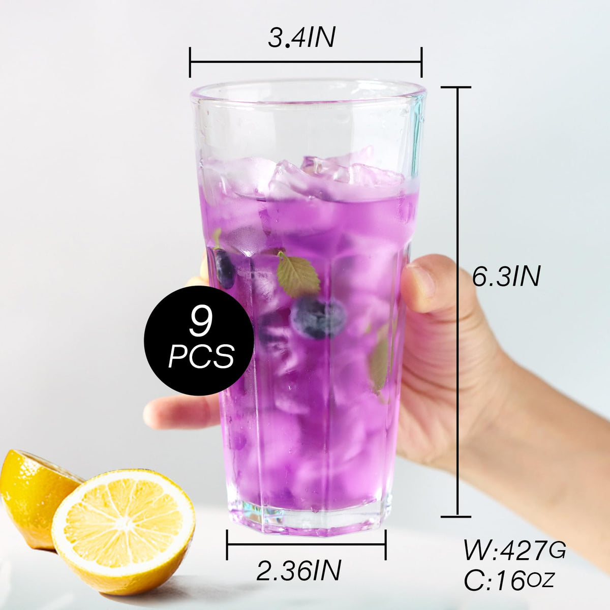Etolies heavy-base tumbler design provides stability for icy beverages.