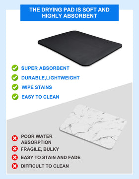 Etomiel black mat rolled up for compact storage, saving drawer space after use.