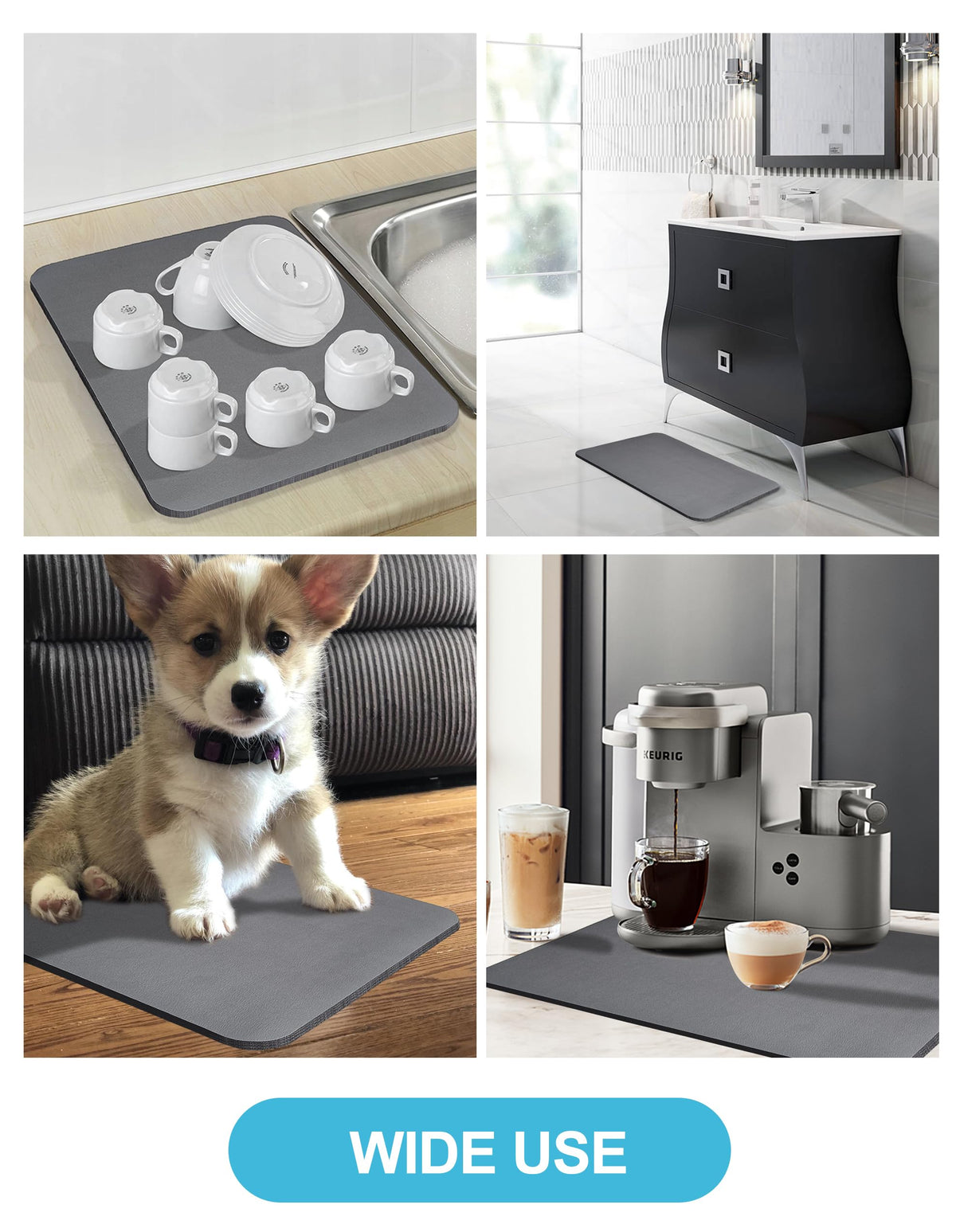 Etomiel pet-placemat usage protects feeding areas from spills.
