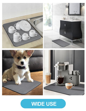Etomiel pet-placemat usage protects feeding areas from spills.