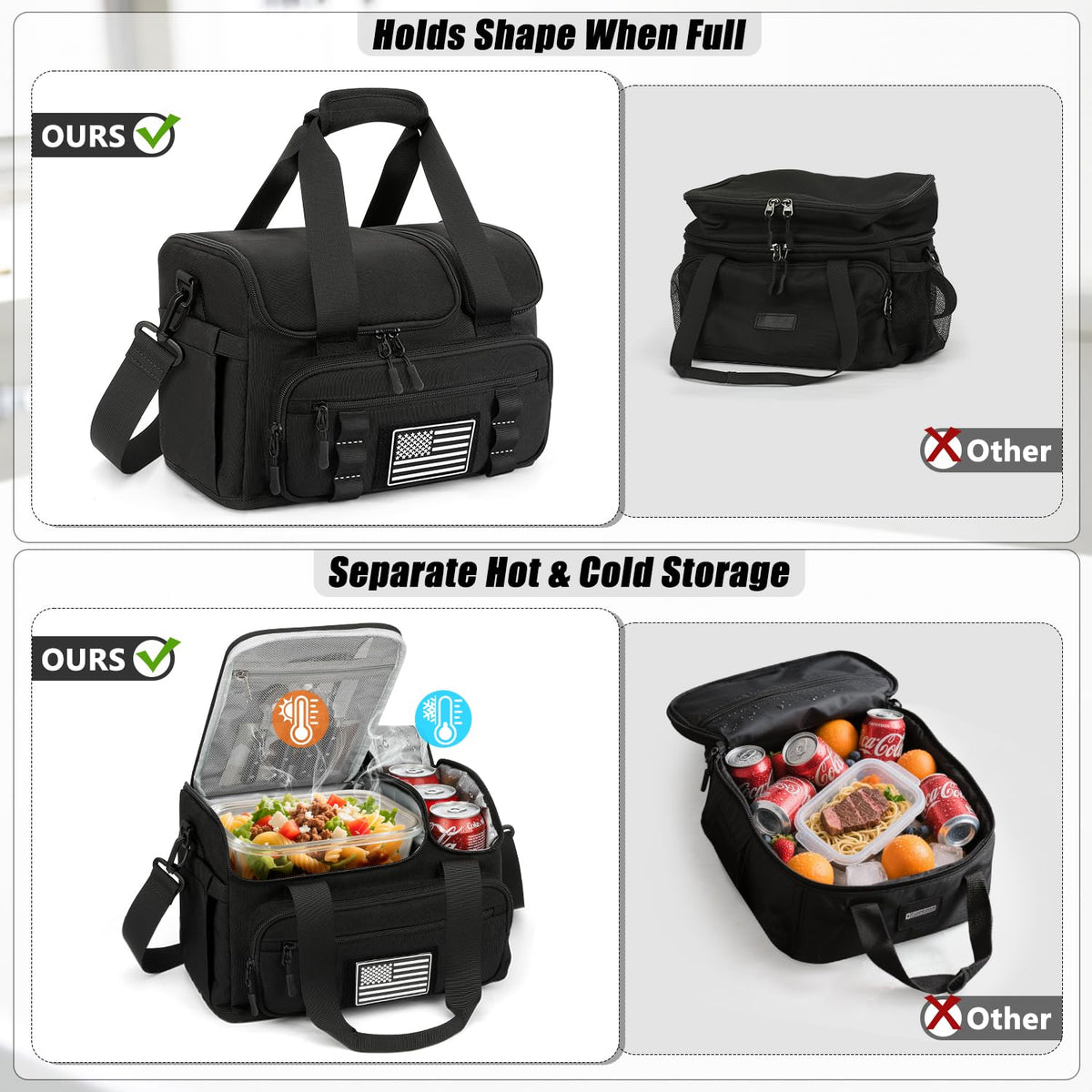 ETRONIK Lunch Bag interior features leakproof liner to prevent spills.