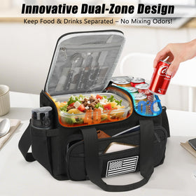 ETRONIK lunch bag interior keeps items cold up to eight hours