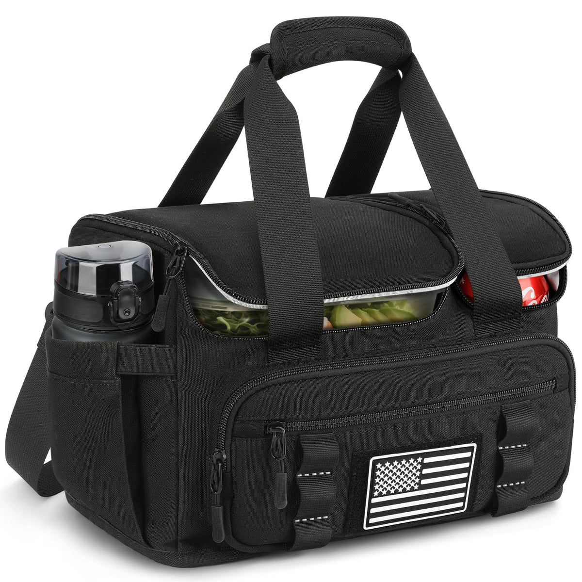 ETRONIK Tactical Lunch Bag exterior showing 15L capacity for three meals.