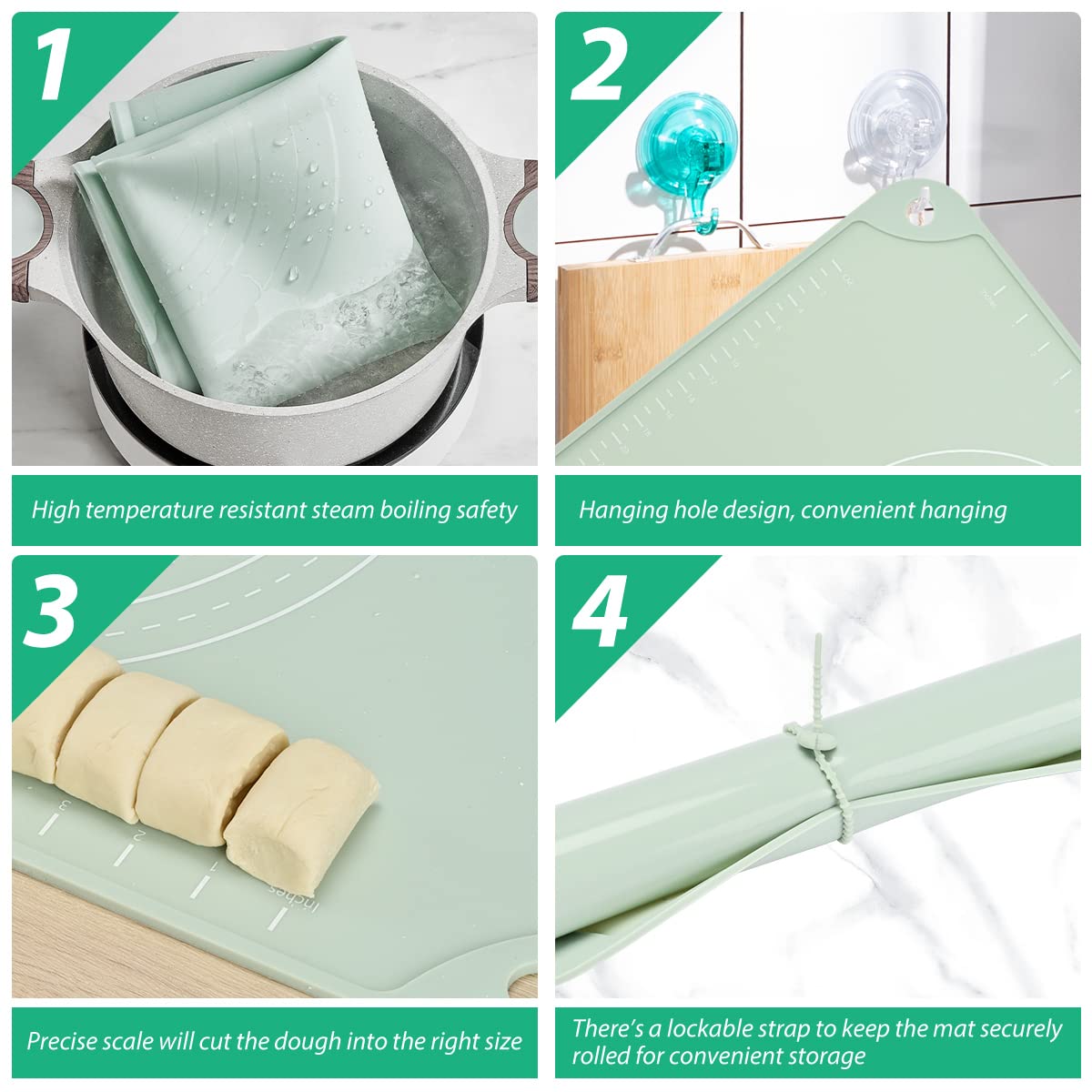 EuChoiz mat provides ample kneading space for dough and pastry prep