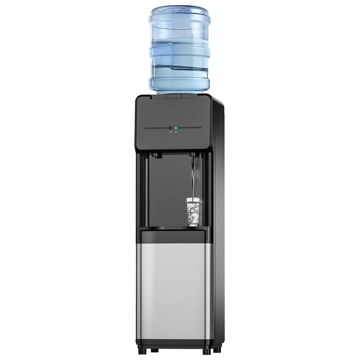 EUHOMY hot and cold water dispenser front view with child safety lock