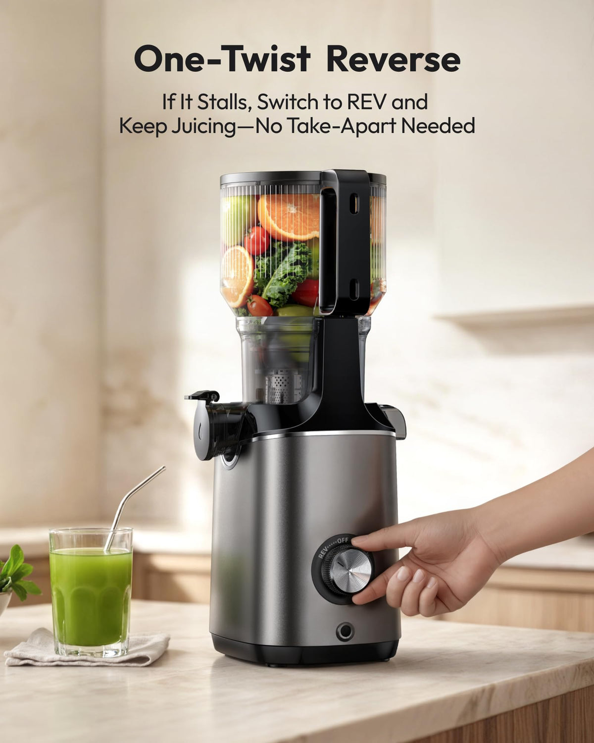 EUHOMY BPA-free materials ensure safe, healthy juice preparation