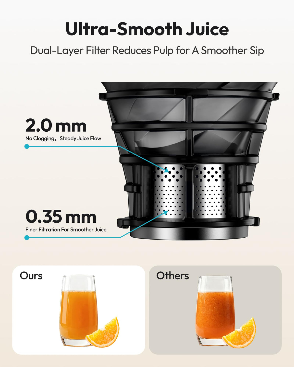 EUHOMY double-filter system helps produce cleaner juice with less slag