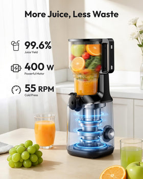 EUHOMY easy-assembly juicer enables quick setup and simple cleaning