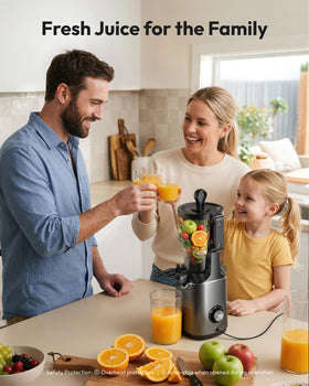 EUHOMY reverse-function juicer helps prevent clogs during juicing