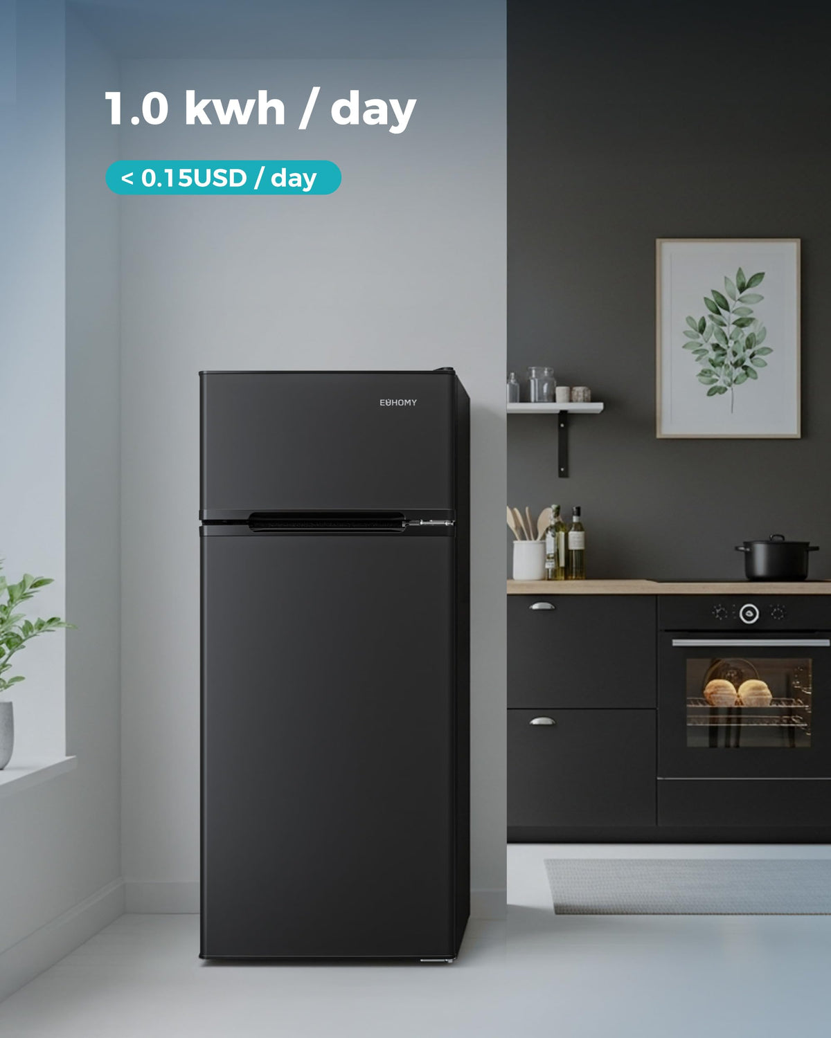 EUHOMY mini fridge with freezer ideal for dorms bedrooms and offices
