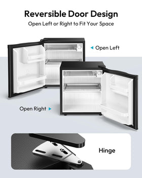 EUHOMY mini fridge whisper-quiet operation under 38 dB.