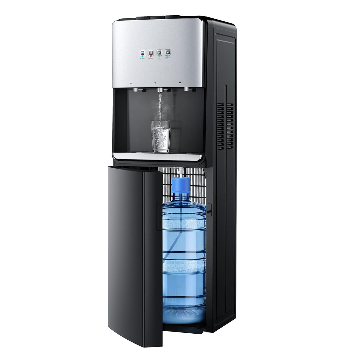 Euhomy front view of the self-cleaning bottom-loading dispenser for convenient daily hydration.